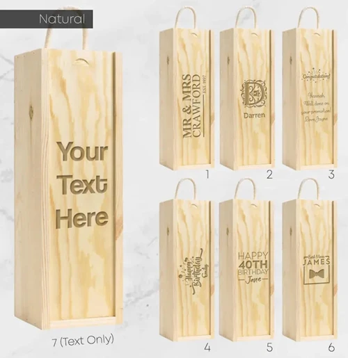 Handmade Custom Single Bottle Wine Gift Box